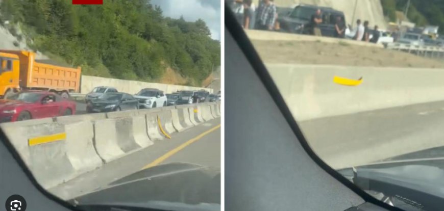 VIDEO: მგზავრები მანქანებიდან გადმოვიდნენ - ვრცელდება კადრები რიკოთის უღელტეხილიდან