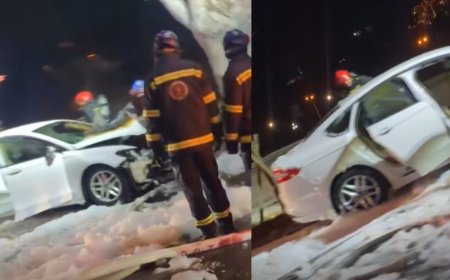 ადგილზე სამაშველო ჯგუფია მობილიზებული! რამდენიმე წუთის წინ სანაპიროზე ავარია მოხდა - ავტომობილი ხეს დაეჯახა და ცეცხლი გაუჩნდა, ვრცელდება ვიდეო კადრები  (ვიდეო)