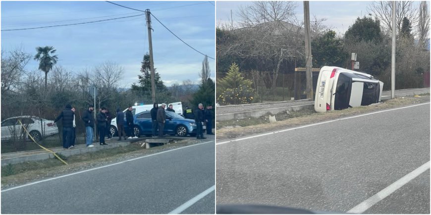 ცოტახნის წინ მძიმე ავარა მოხდა ზუგდიდი -ანაკლიის ცენტრალურ მაგისტრალზე, სოფელ ახალკახათთან , არიან მძიმედ დაშავებულები , კადრები ადგილიდან