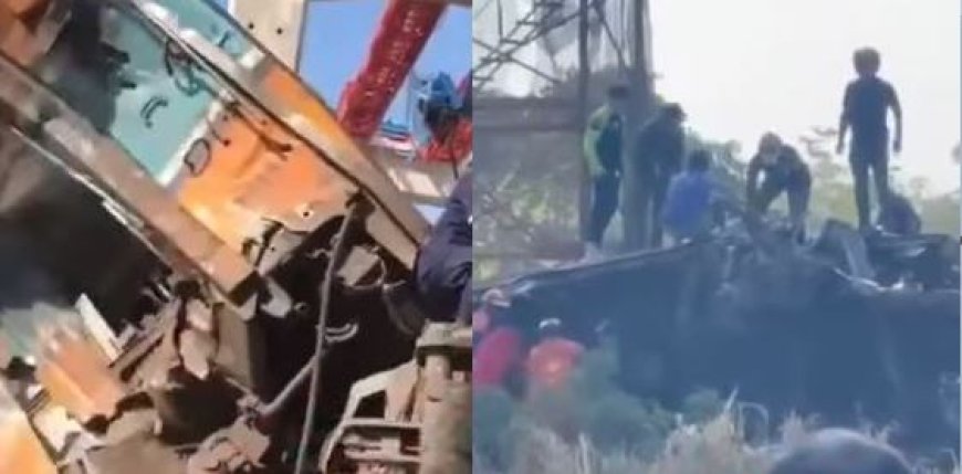 22 დაღუპული და 50-ზე მეტი დაშავებული, ვრცელდება უმძიმესი კადრები - მატარებელი სამშენებლო ამწეს შეეჯახა (ვიდეო)