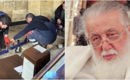 კადრები არის ძალიან მძიმე და ემოციური ,  კადრები სიონის ტაძრიდან, სადაც ამ წუთეებში პატრიარქის სამუდამო განსასვენებელს ამზადებენ (ვიდეო)